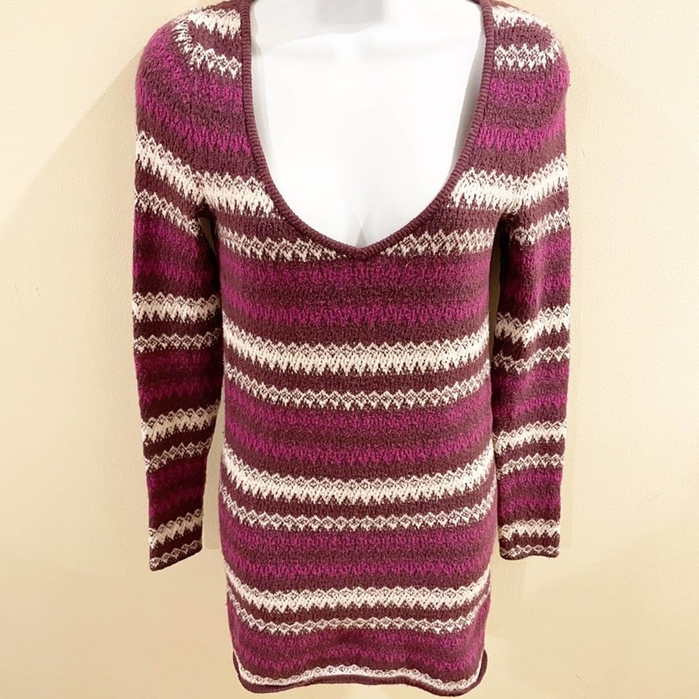 Free People Fair Isle Sweater Tunic Purple Size Small